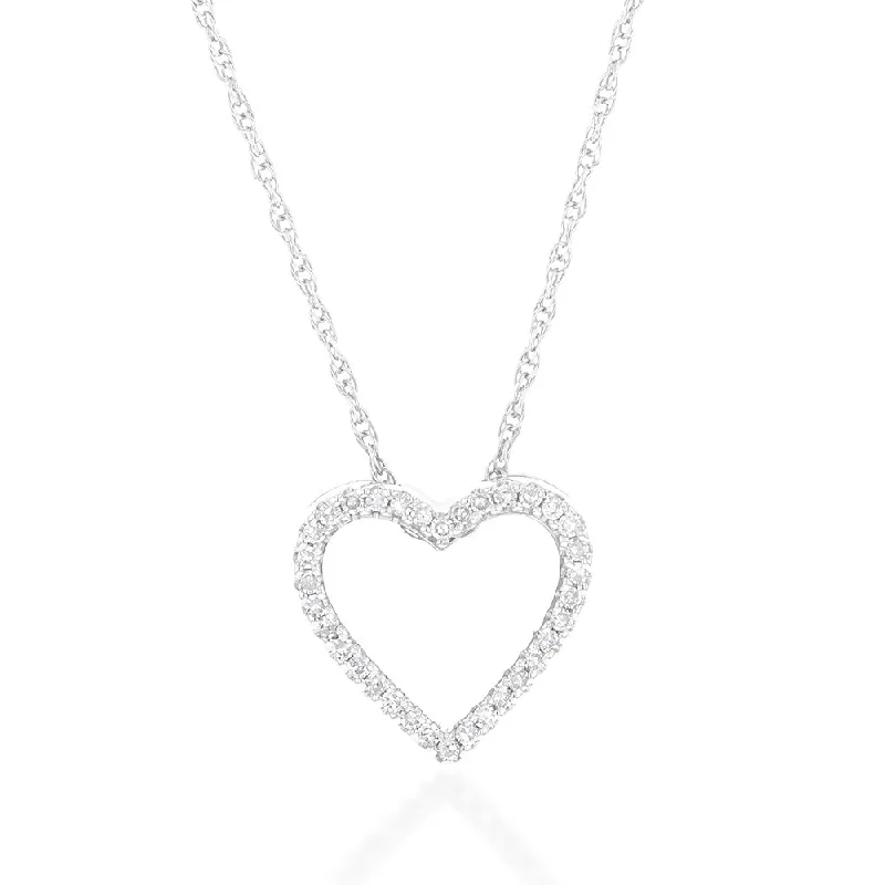 Exclusive Jewelry Offers – Sparkle For Less Spring Offer Luminesce Lab Grown Sterling Silver 0.10 Carat Diamond Heart Pendant with 34 Diamonds