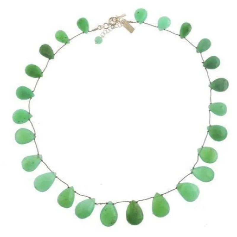 Premium Jewelry At Special Low Prices For A Limited Time Margo Morrison Large Faceted Chrysoprase Teardrop Necklace