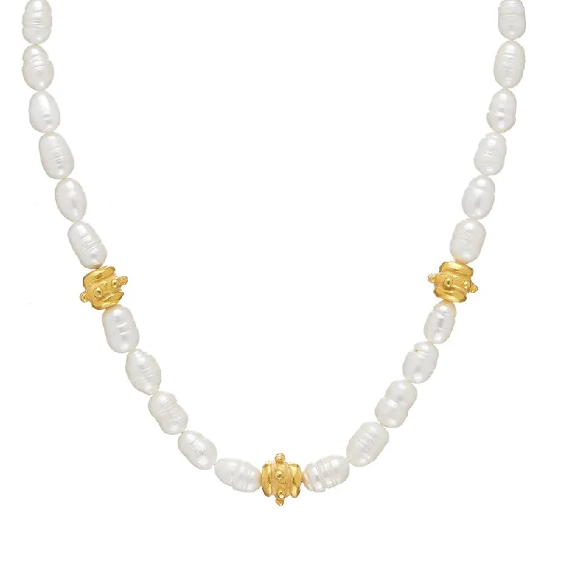 Must-Have Jewelry Pieces At Reduced Prices Pearl Strand with Gold Beads