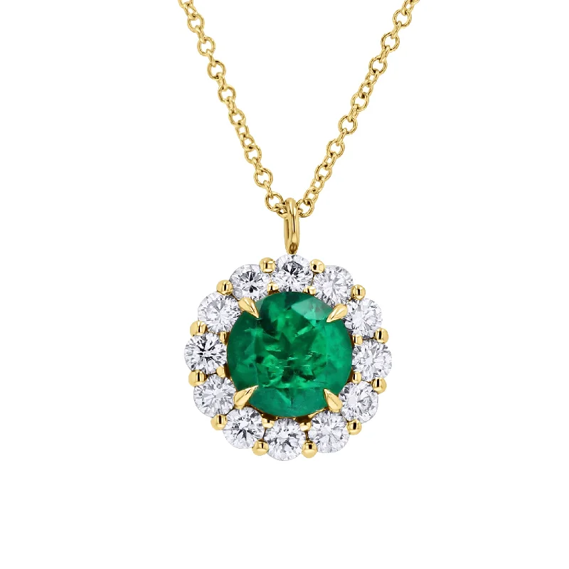 Affordable Elegance – Special Jewelry Sale Now Live Smart Casual Deals Platinum Emerald & Diamond Halo Pendant Necklace