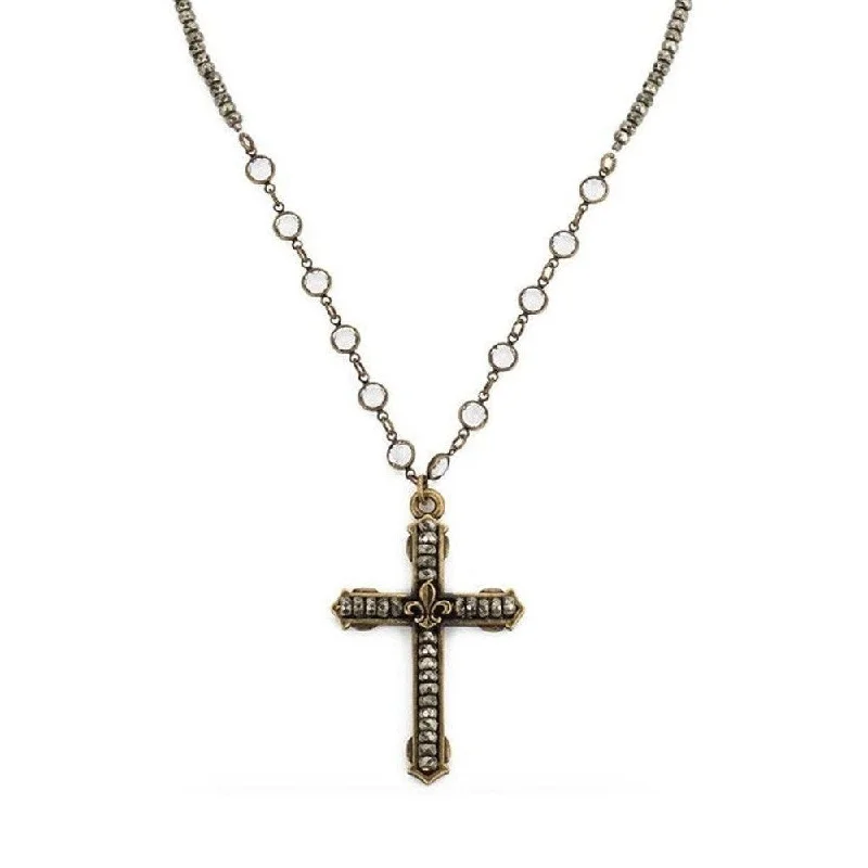 Shop Jewelry That Shines Without The High Price Pyrite and Crystals with Cross