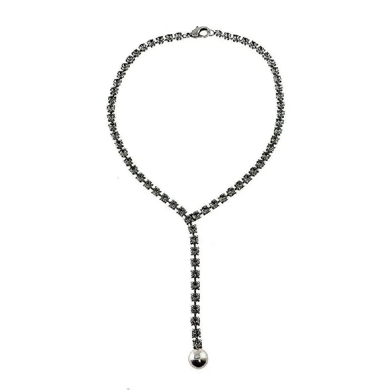 Trending Jewelry Styles Now At Limited-Time Discounts Forward Trendsetter Silver and Black Diamond Crystal Necklace