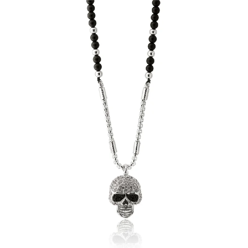 Stunning Statement Jewelry, Unbeatable Discounts Urban Fashion Stainless Steel Crystal Skull Pendant with Chain