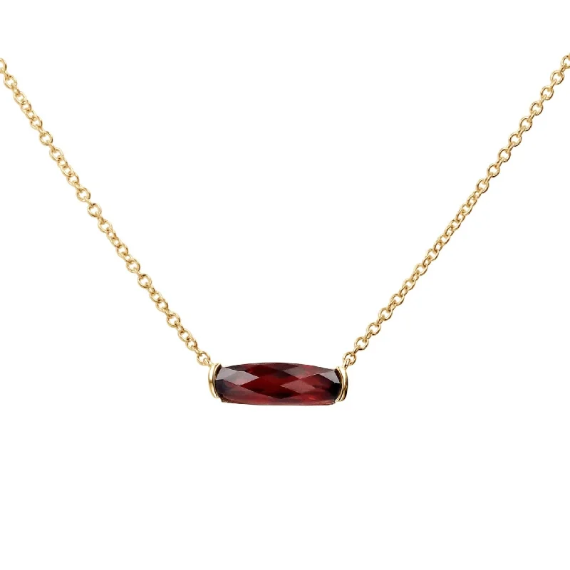 Limited-Stock Jewelry Sale – Once It's Gone, It's Gone Hot Deals East-West Cushion Garnet Pendant Necklace