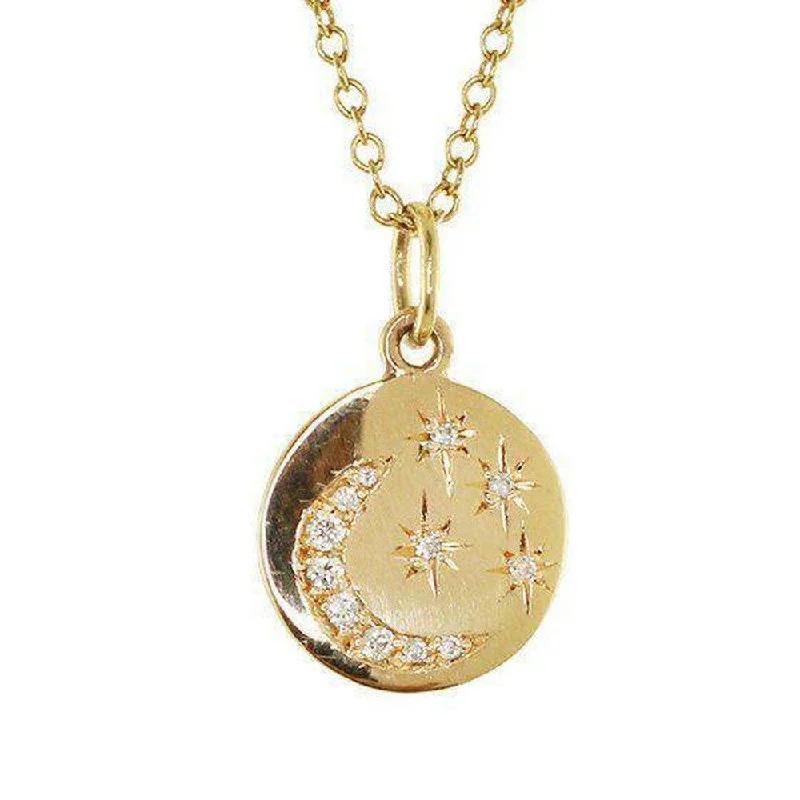 Stunning Statement Jewelry, Unbeatable Discounts Flirty Fashion Discounts Star and Moon Mini Disc Necklace