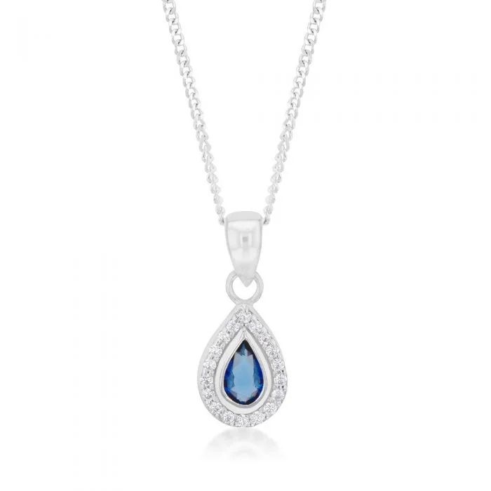 Best-Selling Jewelry Now Available At Special Deals Limited Time Offers Sterling Silver Blue And White Tear Drop Pendant