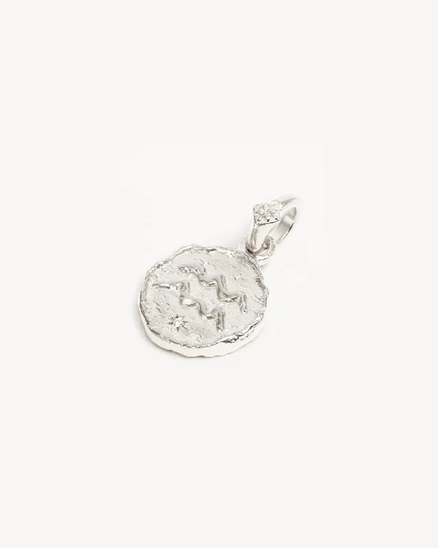 Limited-Time Jewelry Sale – Elegant Styles At Less Ends Soon Sterling Silver Cosmic Love Zodiac Annex Link Pendant - Aquarius