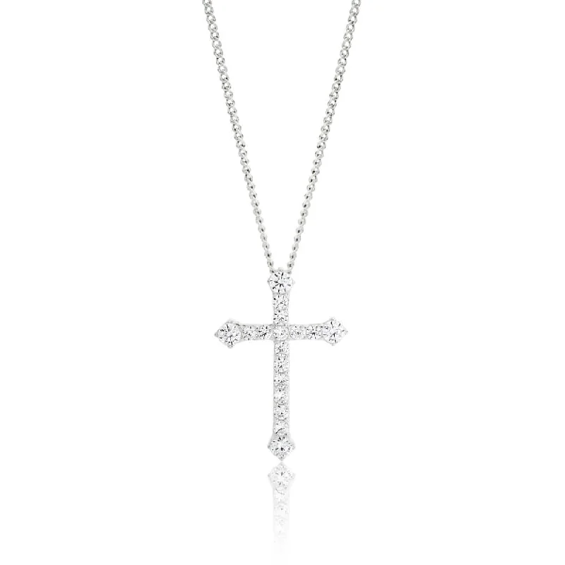 Special Offers On Handcrafted And Designer Jewelry Sterling Silver Cubic Zirconia Cross Pendant