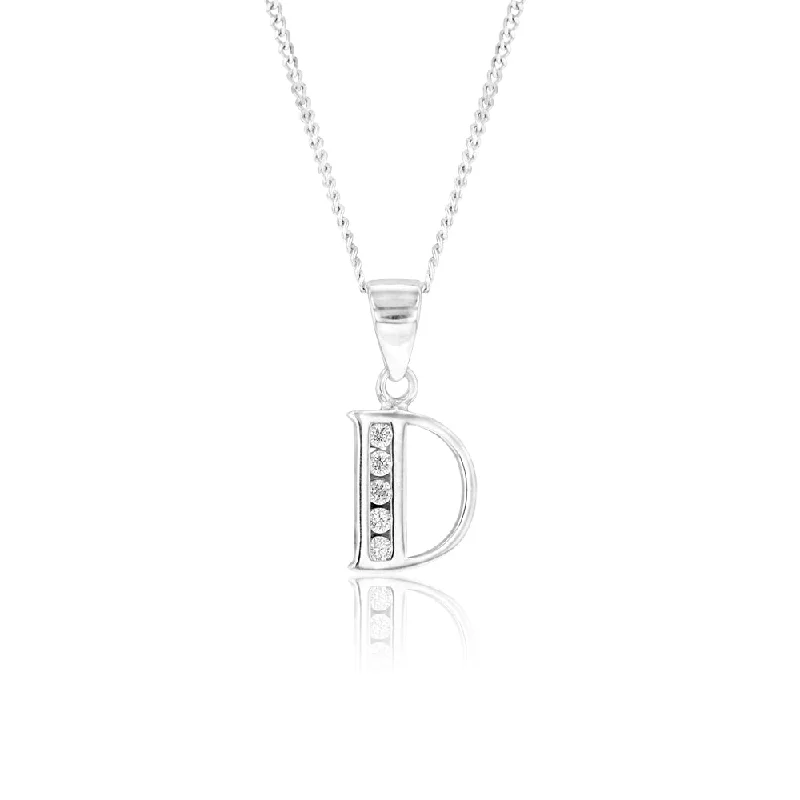 Final Call For Exquisite Jewelry At Reduced Rates Sleek Style Discounts Sterling Silver Cubic Zirconia  Initial "D" Pendant