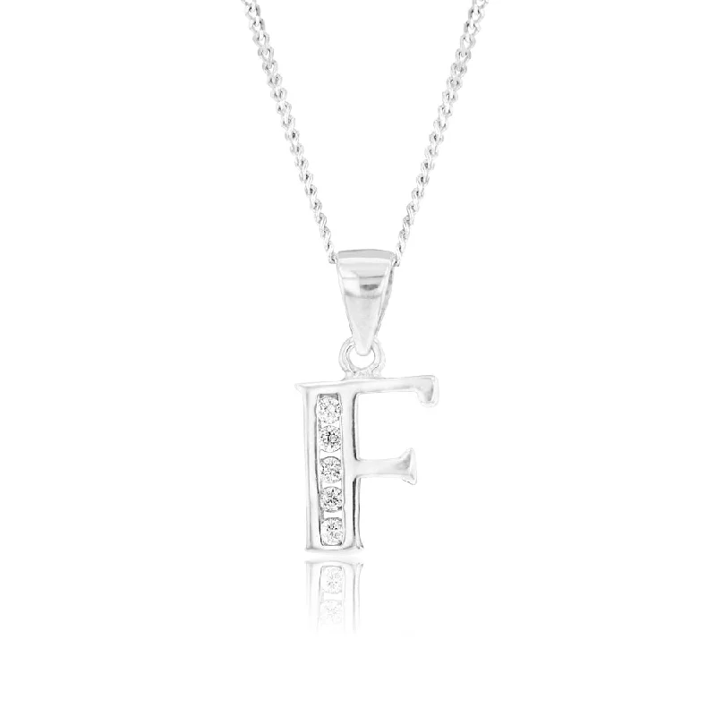 Bold And Beautiful Jewelry Now At Irresistible Prices Sterling Silver Cubic Zirconia  Initial "F"  Pendant