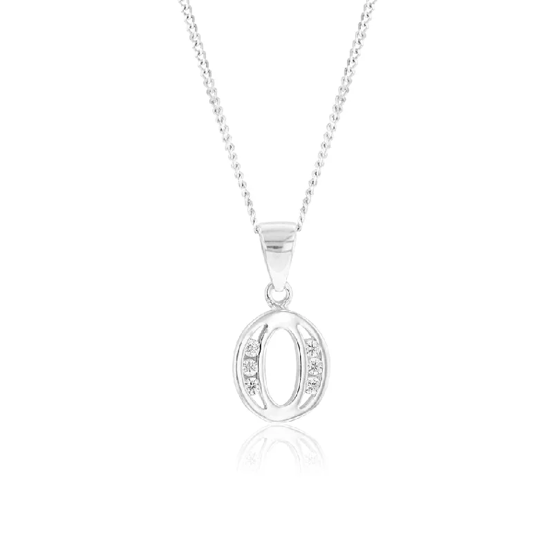 Shop Signature Jewelry Styles At Exclusive Prices Sterling Silver Cubic Zirconia  Initial "O" Pendant