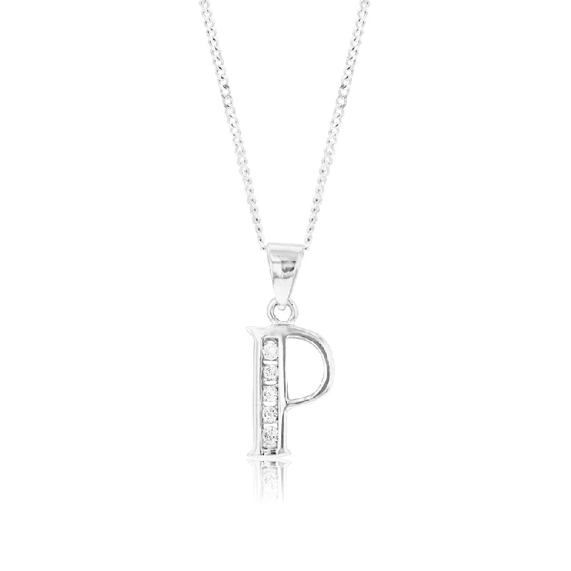 Elegant Rose Gold Jewelry For A Stylish Touch Find Your Unique Flair Sterling Silver Cubic Zirconia  Initial "P" Pendant