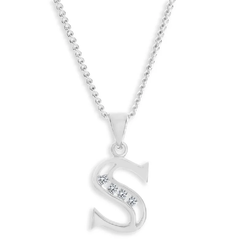 Stunning Jewelry At A Fraction Of The Price Fashion Deal Sterling Silver Cubic Zirconia  Initial "S" Pendant