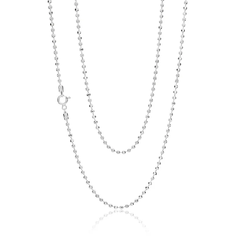 Versatile Layering Jewelry For Effortless Chic Street Chic Discounts Sterling Silver Diamond Cut Ball 80cm Chain