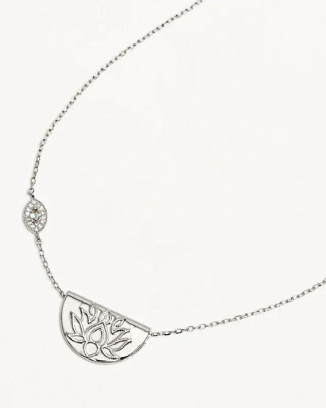 Elegant Necklaces And Bracelets At Limited-Time Offers Seize Bargains Sterling Silver Eye of Peace Lotus Necklace