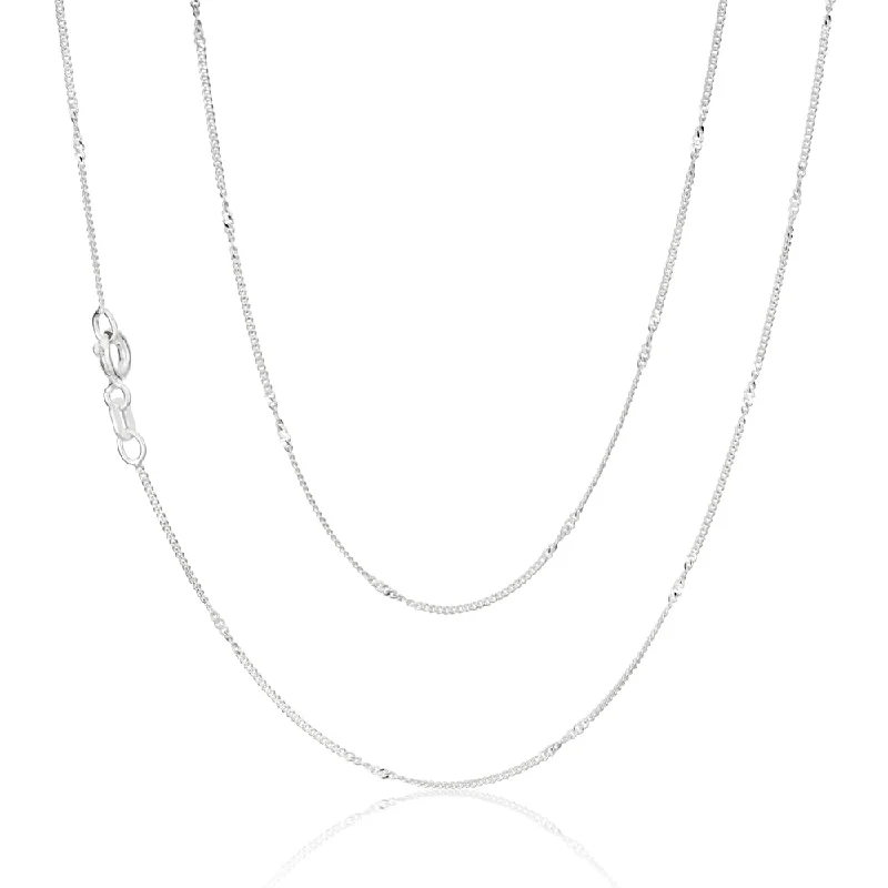 Handcrafted Jewelry Sale – Unique Designs At Low Prices Sterling Silver Fancy Curb and Singapore link chain 45cm