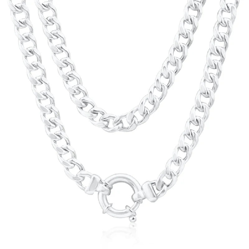 Modern Jewelry At Exclusive Discounts – Shop Today Buy More, Save More Sterling Silver Hollow Curb Boltring Chain 45cm