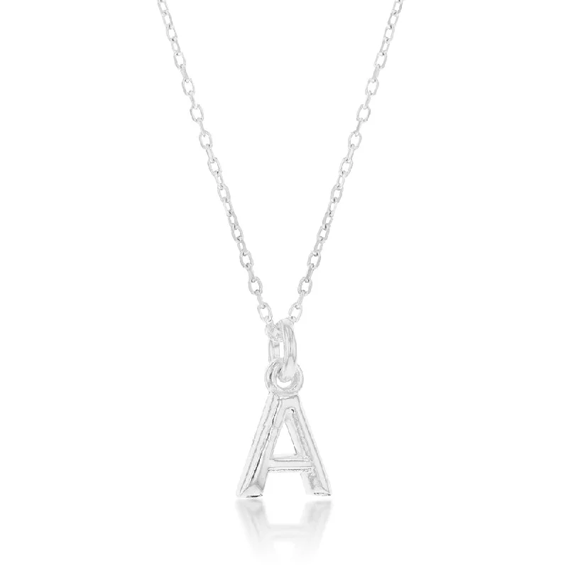 Unmissable Deals On Handmade Jewelry Collections Exclusive Deals Online Sterling Silver Initial Letter "A" Pendant On 45cm Chain