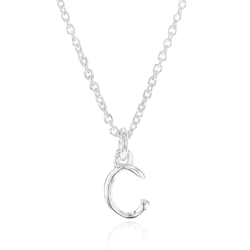 Shop Dazzling Jewelry At The Best Prices Sterling Silver Initial Letter "C" Pendant On 45cm Chain