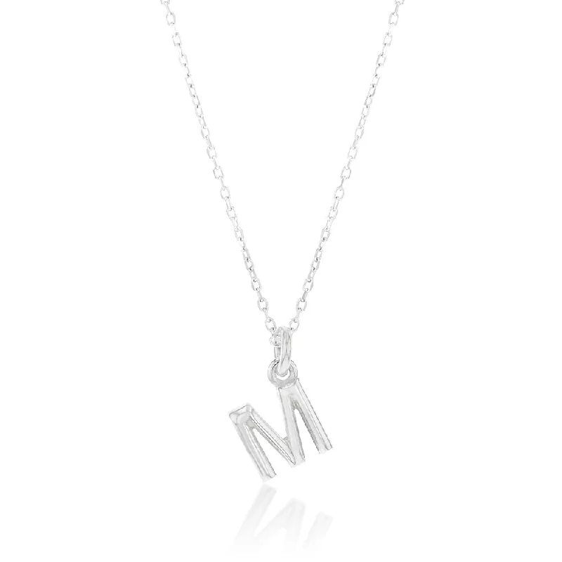 Premium Jewelry Now Available At Special Discounts Sterling Silver Initial Letter "M" Pendant On 45cm Chain