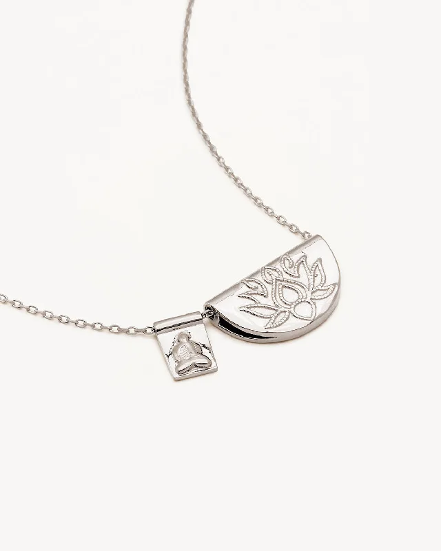 Customized Silver Jewelry For Unique Style Daring Fashion Promotions Sterling Silver Lotus and Little Buddha Necklace