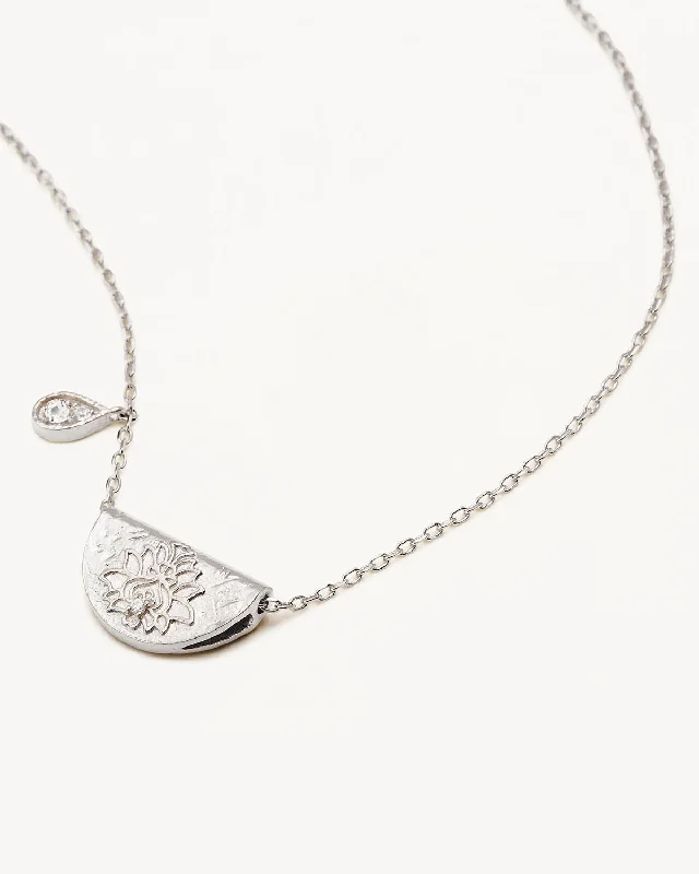 Shine In Style – Shop Jewelry Discounts Today Urban Style Promotions Sterling Silver Lotus Birthstone Necklace - April - White Topaz