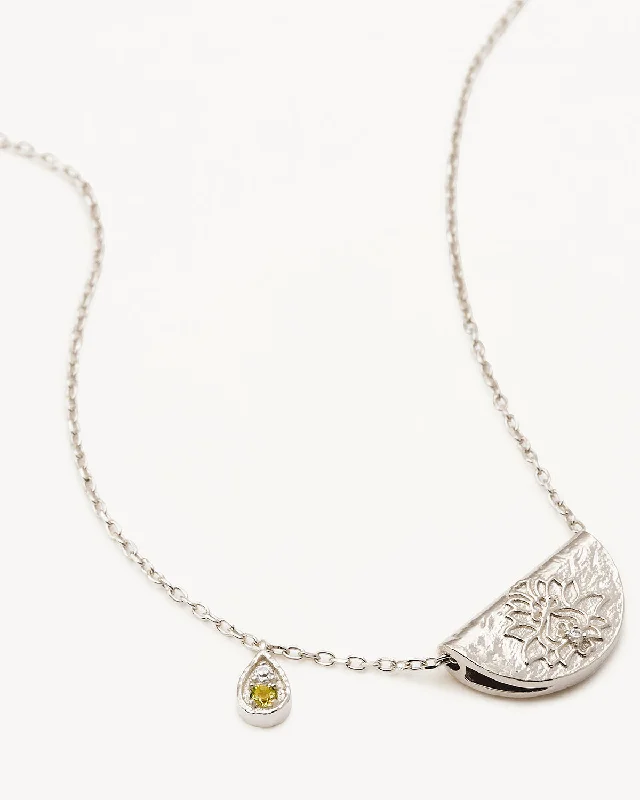 Get The Best Deals On Timeless Jewelry Pieces Contemporary Casual Deals Sterling Silver Lotus Birthstone Necklace - August - Peridot