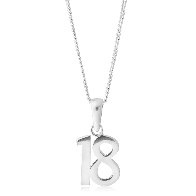 Versatile Layering Jewelry For Effortless Chic Sterling Silver Number 18 Pendant