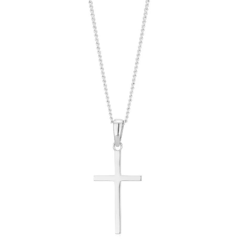 Fine Jewelry, Limited-Time Offers Available Fashion-Forward Offers Sterling Silver Plain Cross 25mm Religious Pendant