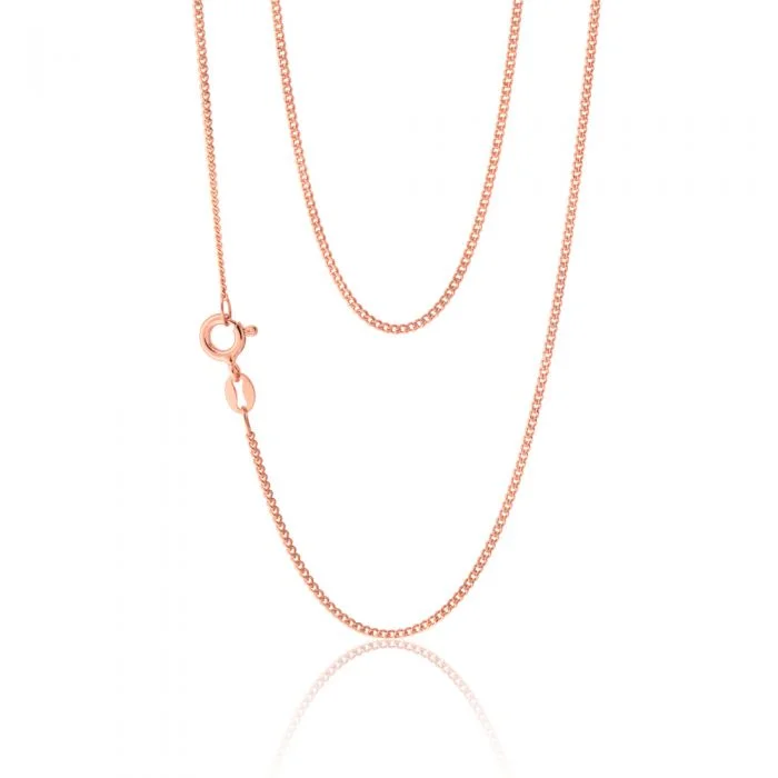 Make Every Moment Shine – Jewelry Discounts Available Weekend Exclusive Sterling Silver Rose Plated 45cm Curb Dicut Chain