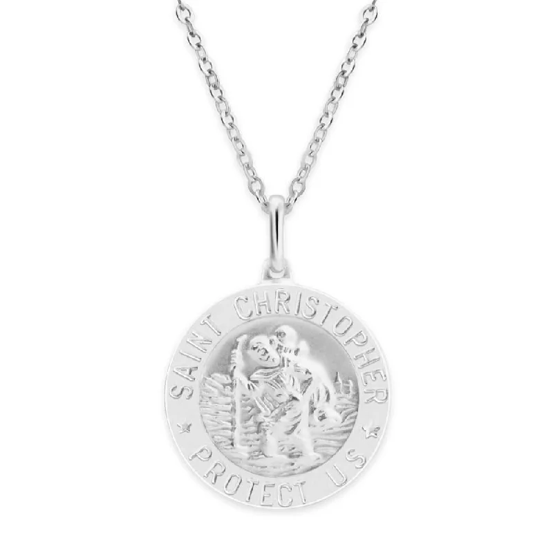 Fashion-Forward Geometric Jewelry For Contemporary Style Casual Yet Chic Sales Sterling Silver Saint Christopher 20mm Pendant