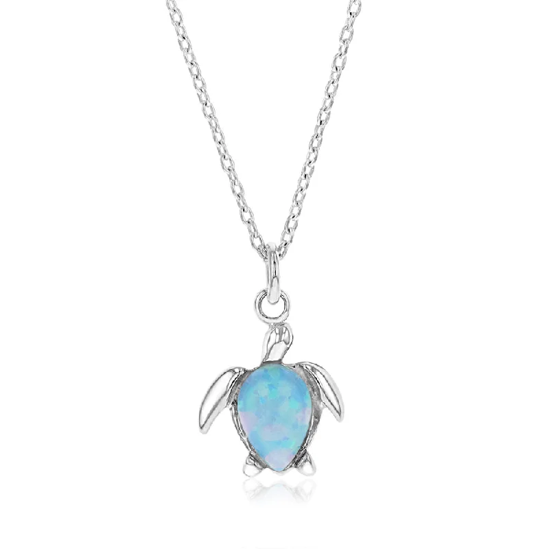 Shop Dazzling Jewelry With Special Promotional Discounts Seasonal Picks Sterling Silver Turtles Blue Opal Glass Pedant With 45cm Chain