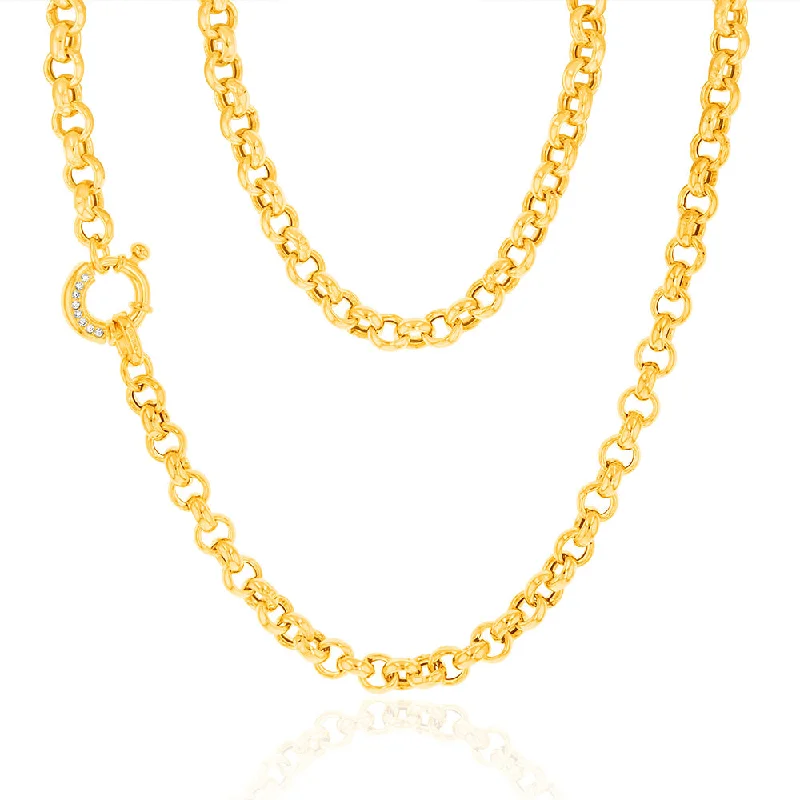 Jewelry Deals That Sparkle – Shop Today Sterling Silver Yellow Gold Plated Cubic Zironica Bolting 45cm Belcher Chain