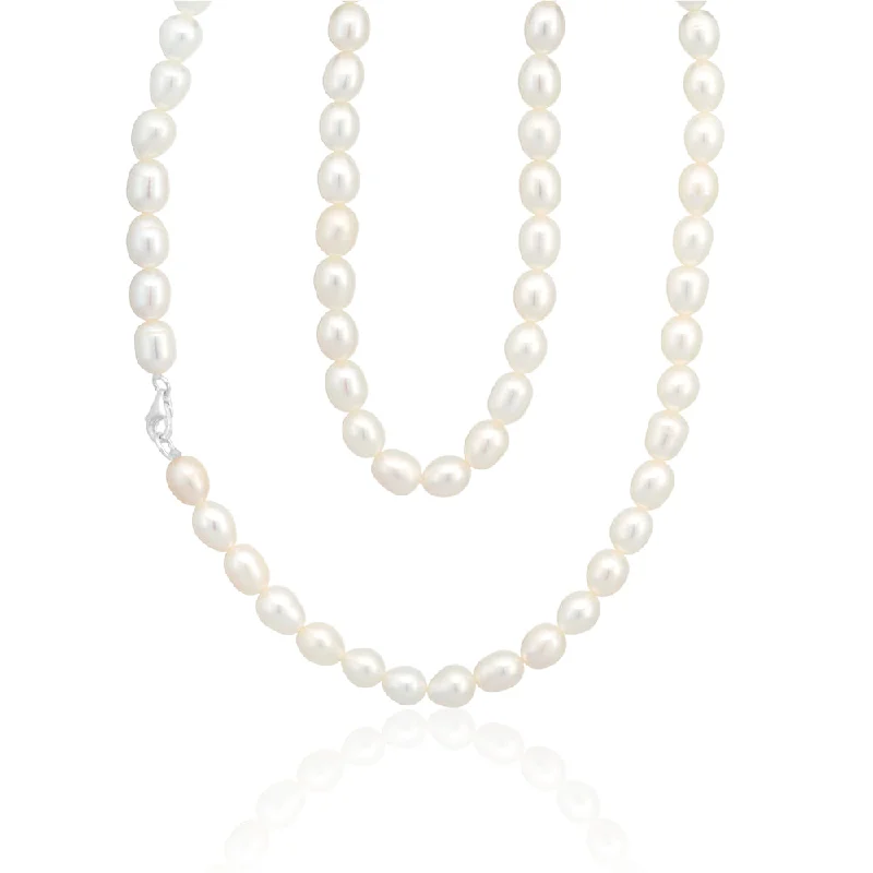 Timeless Elegance, Temporary Discounts – Act Fast Vintage-Inspired Style Offers White 6-7mm Freshwater Pearl 45cm Necklace with Sterling Silver Clasp