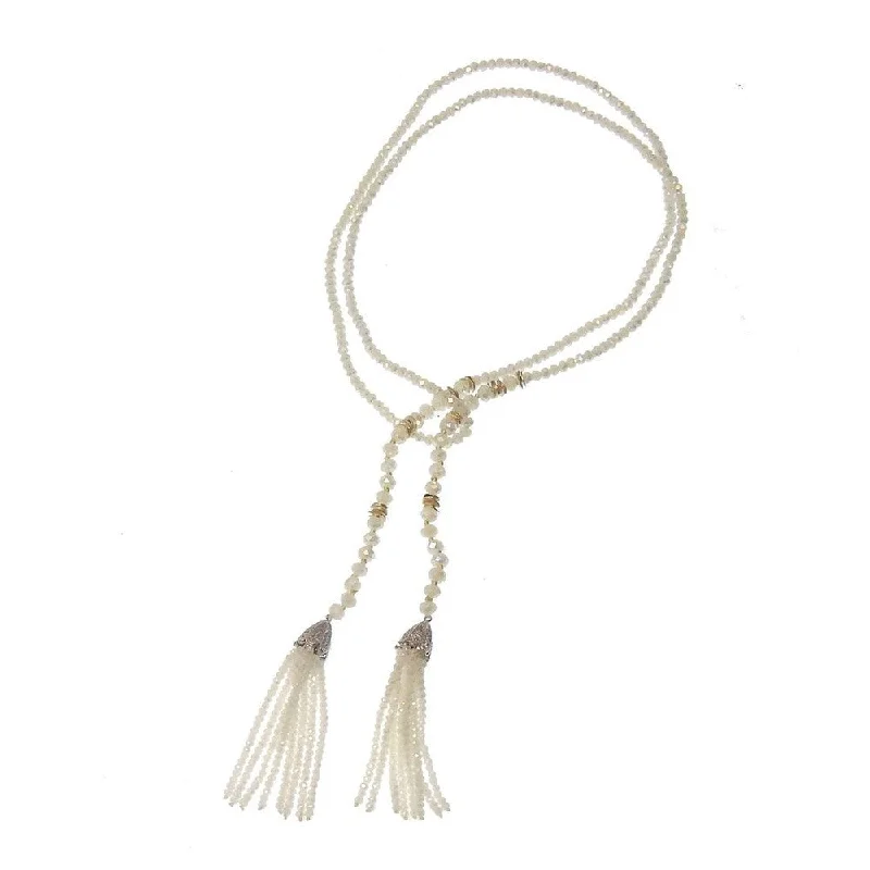 Elevate Your Outfit With Discounted Statement Jewelry White Tassel Necklace