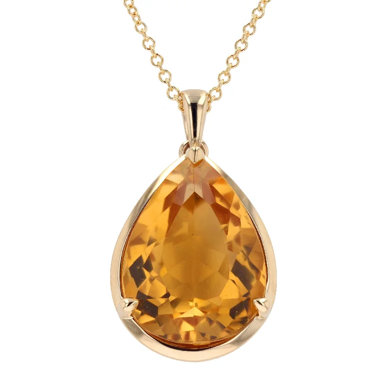 Last Chance To Shop High-End Jewelry At Markdown Prices Feminine Style Promotions Pear-Cut Citrine Statement Pendant