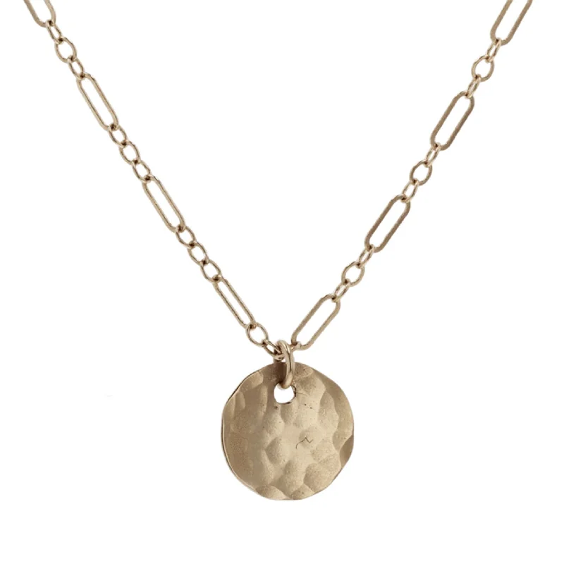 Exclusive Jewelry Offers – Shine For Less Latest Fashion Hammered Disc Pendant Necklace