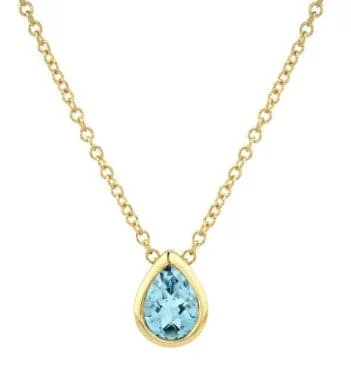 Flash Jewelry Sale – Get Stunning Pieces At Low Prices Evening Elegance Pear-Cut Aquamarine Pendant Necklace