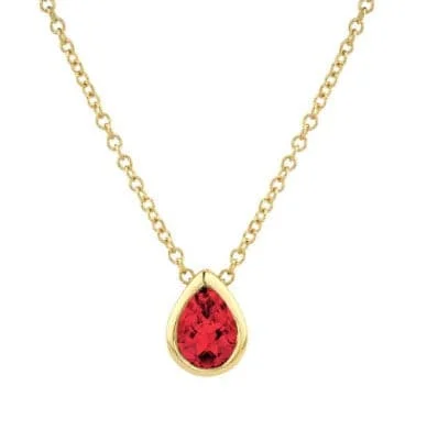 Exclusive Jewelry Sale Event – Shop Now Casual Chic Pear-Cut Garnet Pendant Necklace