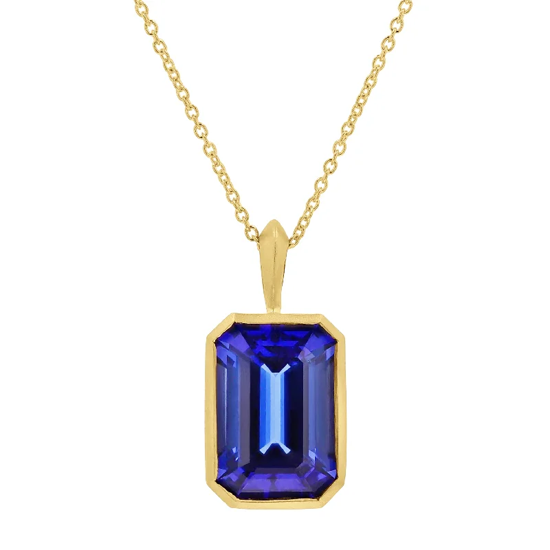 Luxury Jewelry Clearance – Shop Premium Styles Now Must-Have Style Discounts Tanzanite Bezel-Set Pendant