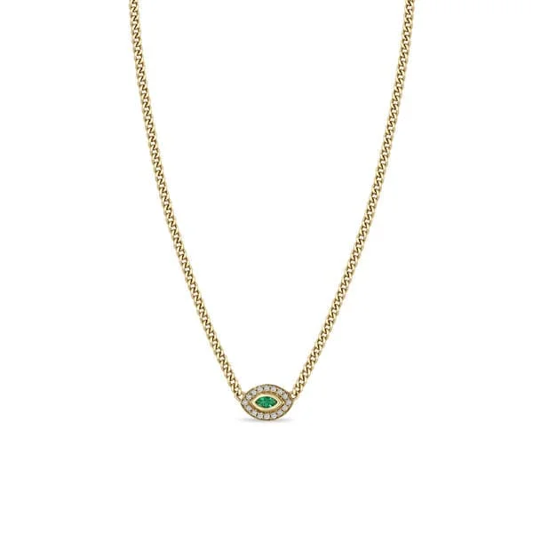 Unlock Unbeatable Jewelry Deals Before They’Re Gone New In This Season Zoe Chicco Marquis Emerald Gold Curb Chain Necklace