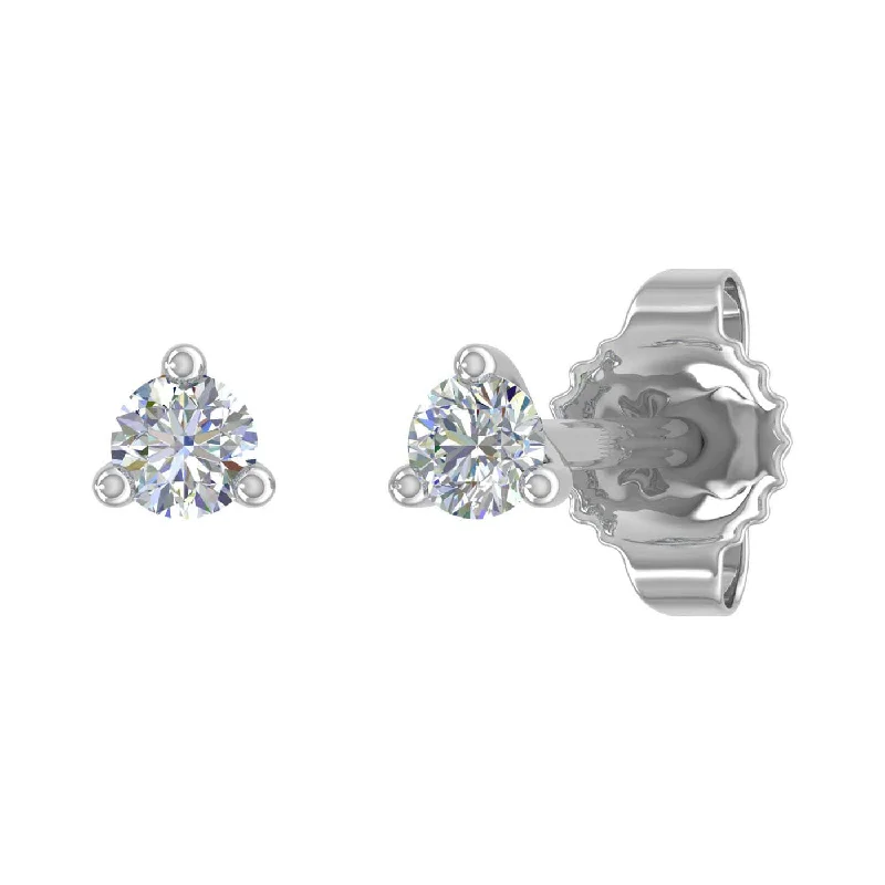 Get The Jewelry You Love At A Price You Love Evening Elegance 0.07 Carat 3-Prong Diamond Very Small Stud Earrings in Gold