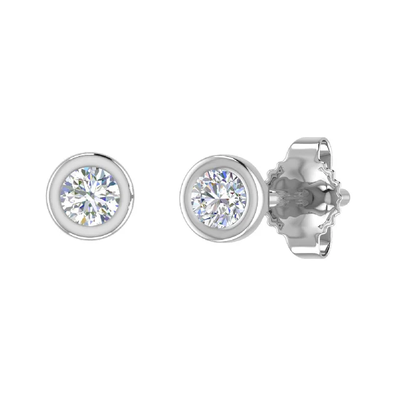 Grab Stylish Jewelry Before The Sale Ends Unleash Your Style 0.14 Carat Bezel Set Diamond Stud Earrings in Gold