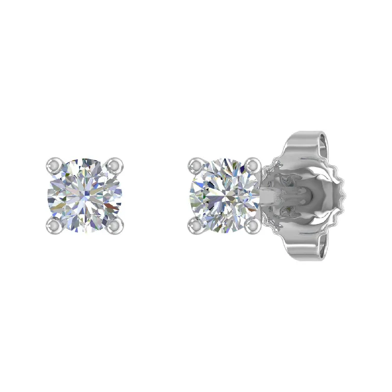 Affordable Luxury Jewelry – Style At A Great Price Relaxed Style 0.15 Carat 4-Prong Diamond Stud Earrings in Gold