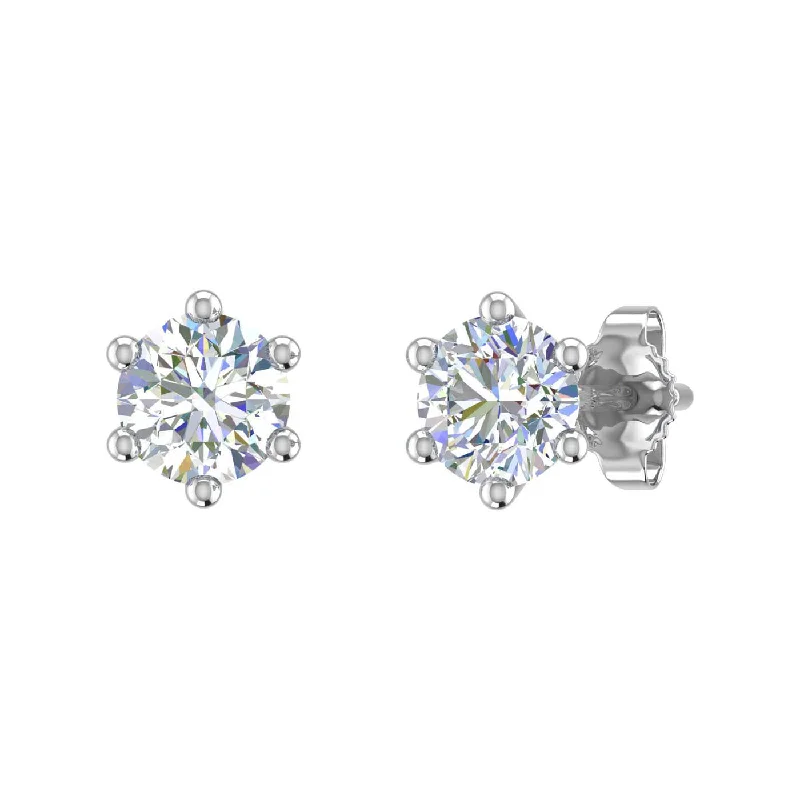 Elegant Jewelry, Exclusive Prices – Shop Now Sustainable Fashion Extravaganza 0.60 Carat 6-Prong Diamond Stud Earrings in Gold