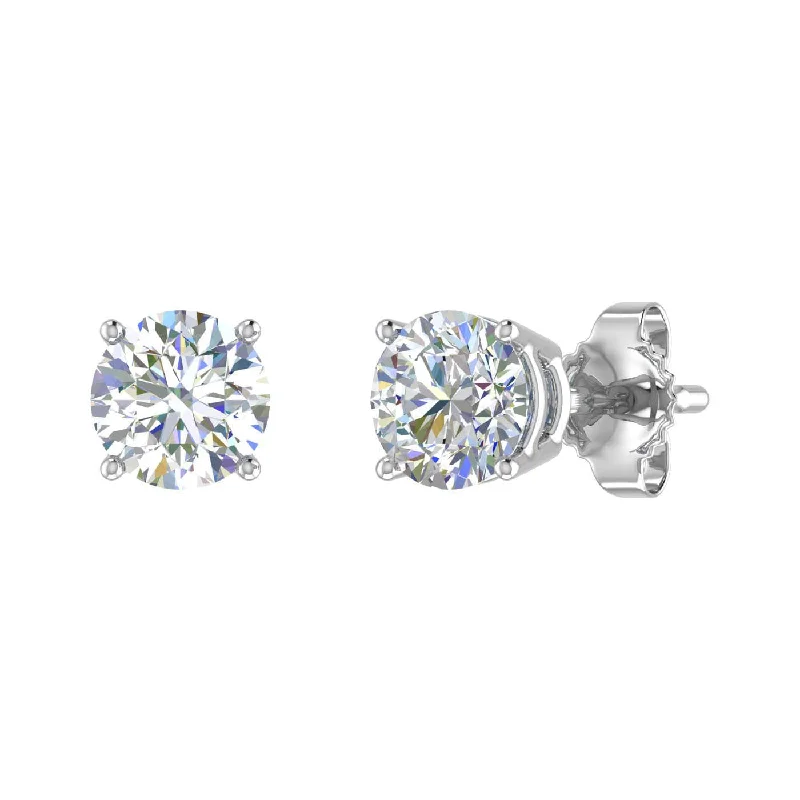 Dainty Floral Jewelry For Feminine Elegance Limited Time Offers 1 1/10 Carat 4-Prong Set Diamond Stud Earrings in Gold