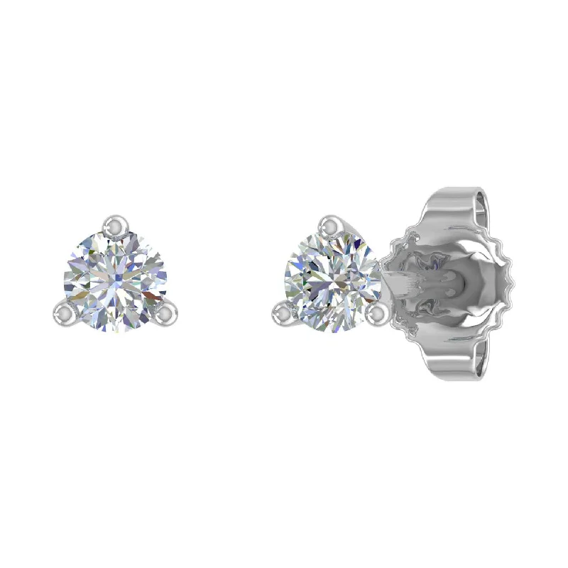 Stunning Statement Jewelry, Unbeatable Discounts Casual Chic 1/10 Carat 3-Prong Diamond Tiny Stud Earrings in Gold