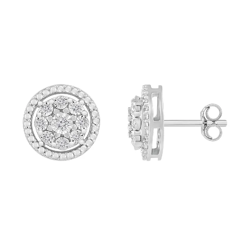 Elegant Jewelry, Exclusive Prices – Shop Now Dive Into Trendy Styles 1/10 CTW Diamond Circle Stud Earrings in Sterling Silver