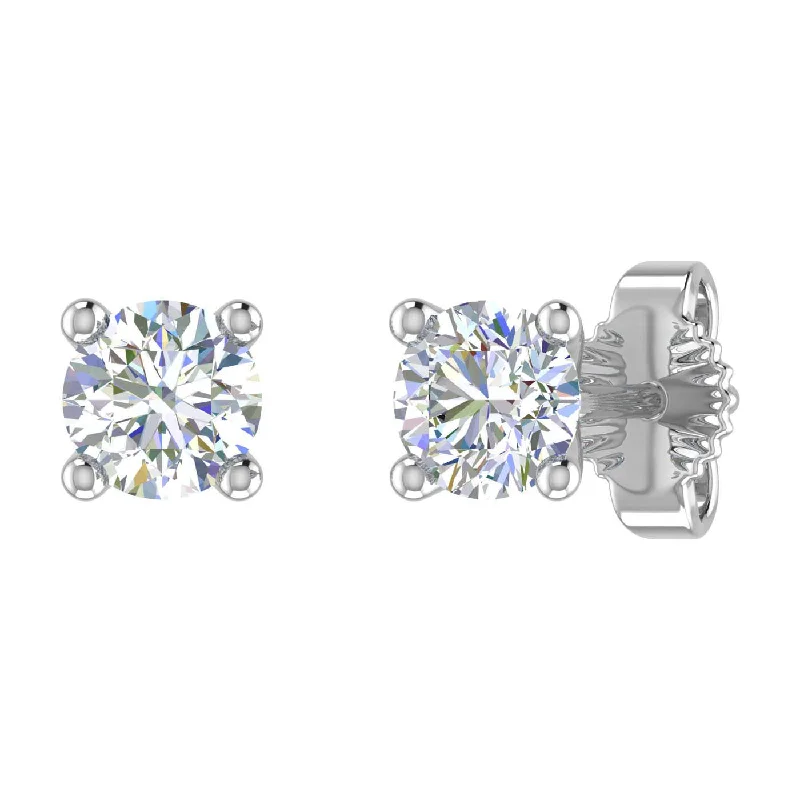 Special Offers On Handcrafted And Designer Jewelry Sleek Style Discounts 1/2 Carat 4-Prong Set Diamond Stud Earrings in Gold