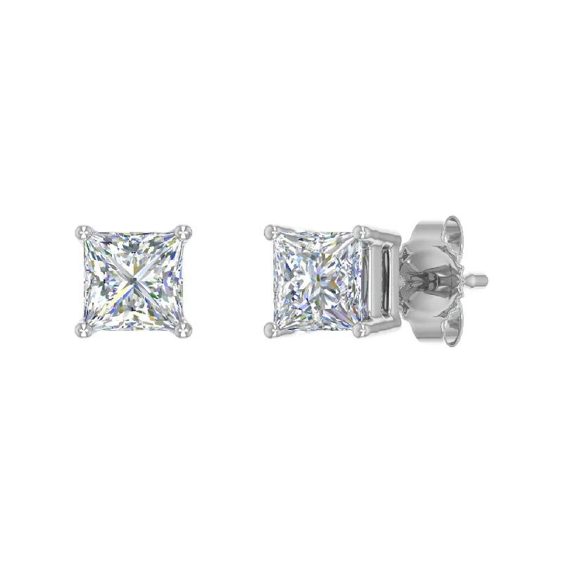 Don't Miss Our Biggest Jewelry Sale Of The Season Huge Markdowns 1/2 Carat 4-Prong Set Princess Cut Diamond Stud Earrings in Gold